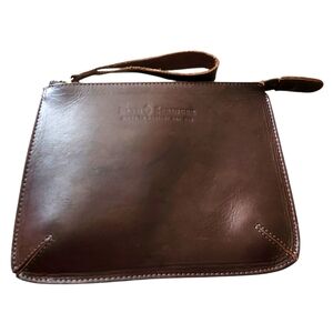 Beth Springer Brown Leather Clutch Wristlet